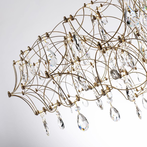 Подвесная светодиодная люстра с пультом управления Modelux ML.7815.1050P GD