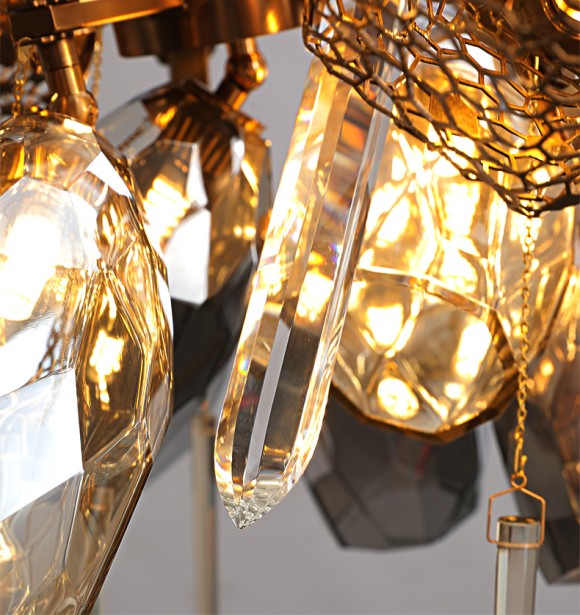 Подвесная люстра Delight Collection Britannica 8898P/AS gold/smoky