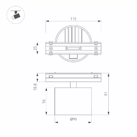 Трековый магнитный светильник Arlight MAG-VIBE-RONDO-R90-10W Day4000 (WH, 110 deg, 48V) 044475, Нейтральный белый, Современный Трековый магнитный светильник Arlight MAG-VIBE-RONDO-R90-10W Day4000 (WH, 110 deg, 48V) 044475, Нейтральный белый, Современный