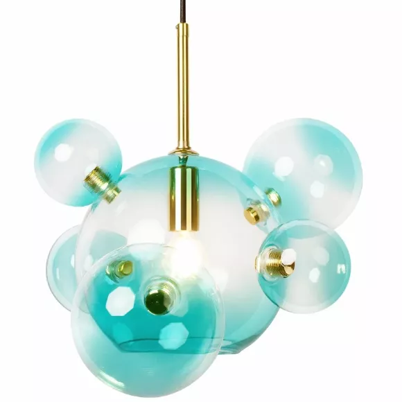 Подвесной светильник Loft IT Bolle 2027-P6 Blue mini, Золото, Голубой, Металл, декоративные элементы крупным планом