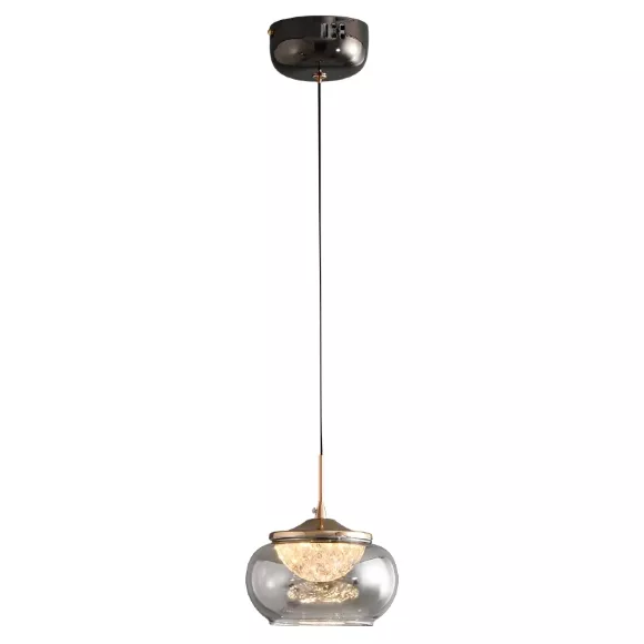 Подвесной светильник Delight Collection MT9128-1H gold/smoke, Золото, Дымчатый, Металл