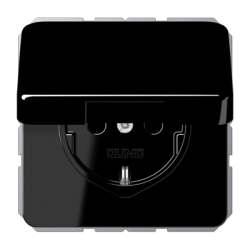 Розетка Schuko с крышкой Jung CD1520BFKLSW