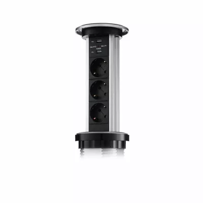 Сенсорный блок розеток LK (3 секции и 2 USB) Mebax 00-00001183