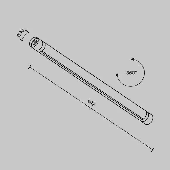 Шинопровод накладной/подвесной Maytoni Shelf CA012-TRX-500-B, общий вид