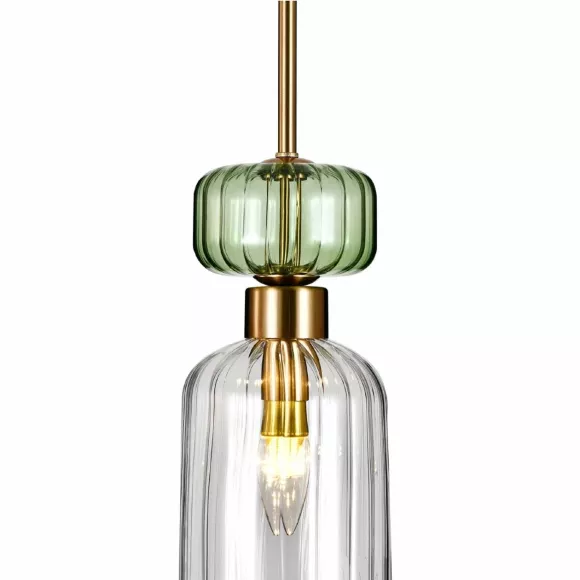Подвесной светильник Escada Gloss 1141/1S Antique copper/Green/Clear Подвесной светильник Escada Gloss 1141/1S Antique copper/Green/Clear
