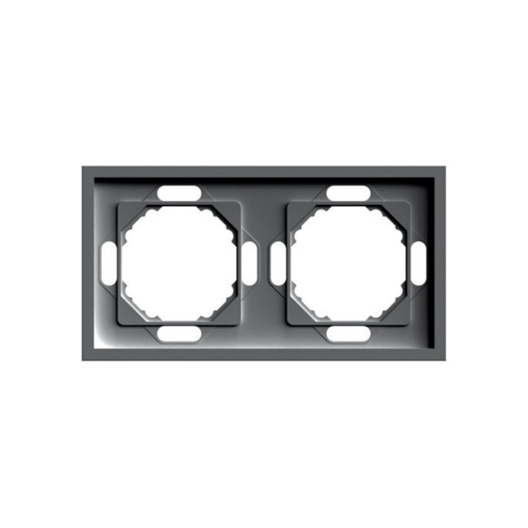 Рамка 2-местная Stekker Эмили PFR00-5002-09 антрацит soft touch 49937