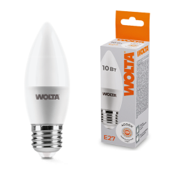 Светодиодная лампа WOLTA 10Вт 4000K E27 свеча матовая 25SC10E27