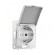 Розетка с заземлением, шторками и защитной крышкой Arte Milano 206.41-1.silver