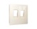 Лицевая панель Alfa (Бежевый глянец) для компьютерной/телефонной двойной розетки RJ-45/RJ-11 Quant Ambrella Volt AP3121