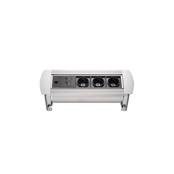 Блок розеток (3 секции, 2 USB и RJ-45) Mebax 00-00001184