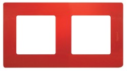 Рамка 2-постовая Legrand Etika красная 672532