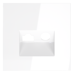 Накладка для розетки TV+RJ45 кат. 6 Voltum S70 (белый глянцевый) VLS002701