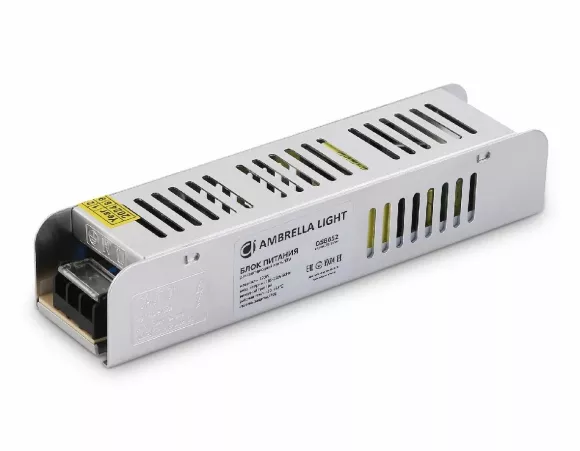 Блок питания с EMC для светодиодной ленты Ambrella Light Illumination 120Вт DC12В 10A IP20 GS8652 Блок питания с EMC для светодиодной ленты Ambrella Light Illumination 120Вт DC12В 10A IP20 GS8652