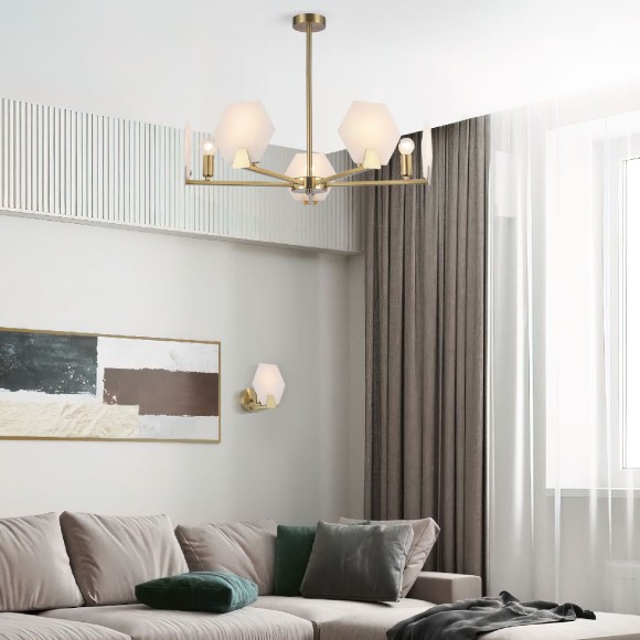 Люстра на штанге Eurosvet Marble 60158/5 латунь a065049