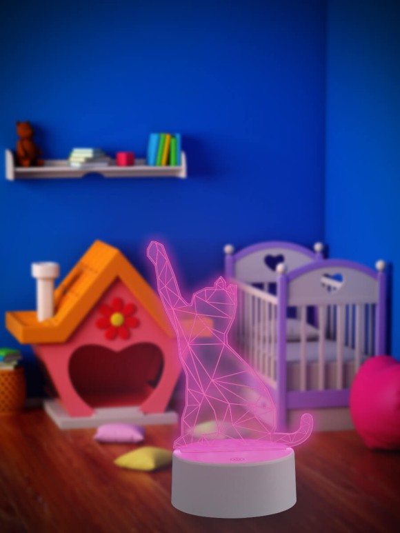 Фигурка светодиодная «Кошка» Uniel (UL-00007419) ULI-M501 RGB/3AAA Catty/White