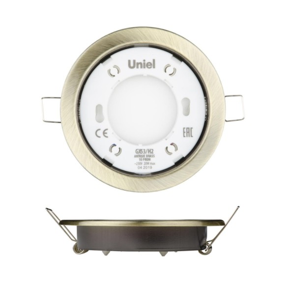 Встраиваемый светильник (UL-00005056) Uniel GX53/H2 Antique Brass 10 Prom
