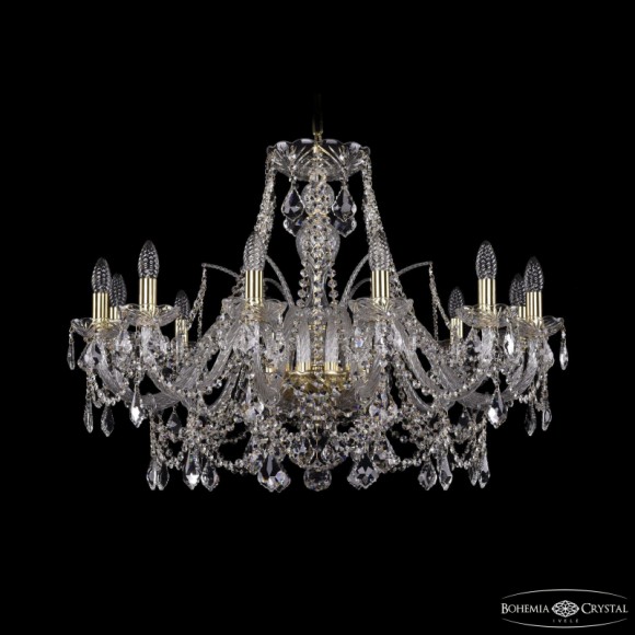 Подвесная люстра Bohemia Ivele Crystal 1411/12/300 G Leafs
