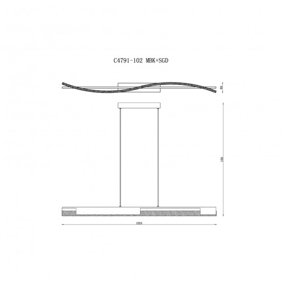 Подвесной светильник iLedex Scorpio C4791-102 MBK+SGD