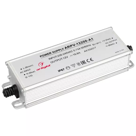 Блок питания Arlight ARPV-12200-A1 (12V, 16.6A, 200W) 032317 Блок питания Arlight ARPV-12200-A1 (12V, 16.6A, 200W) 032317