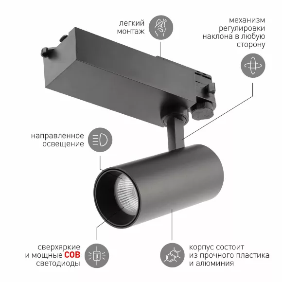 Трековый светильник ЭРА SТR-30-36-40K-B20 Б0049763, 4000, Нейтральный белый Трековый светильник ЭРА SТR-30-36-40K-B20 Б0049763, 4000, Нейтральный белый