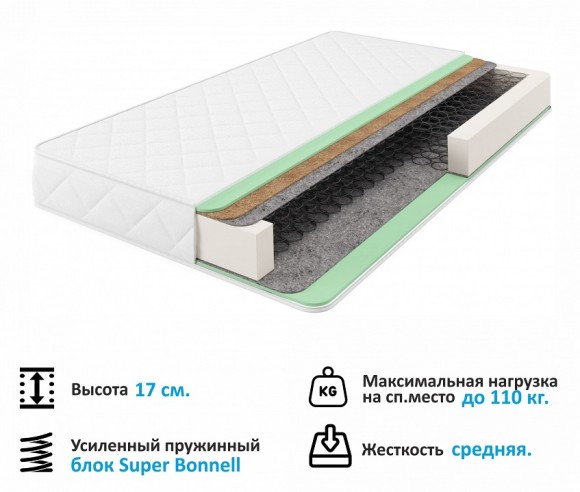 Кровать двуспальная Стефани с матрасом PROMO B COCOS 2000x1600 NMB_TE-00002620