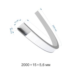 Профиль П-образный гибкий накладной Apeyron ширина ленты до 10мм (рассеиватель, заглушки - 2шт, крепеж - 4шт) 08-35