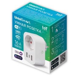 Умная розетка Uniel USH-A103 1G/UC/WF WHITE UL-00011389