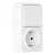 Розетка с заземлением и шторками + выключатель одноклавишный Arte Milano 310.52-1.white