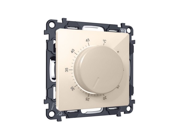 Комплект механизма терморегулятора с датчиком для теплого пола с подсветкой 16A-250V Alfa Бежевый глянец Quant Ambrella Volt MA305710 (AP3057, VM1381)