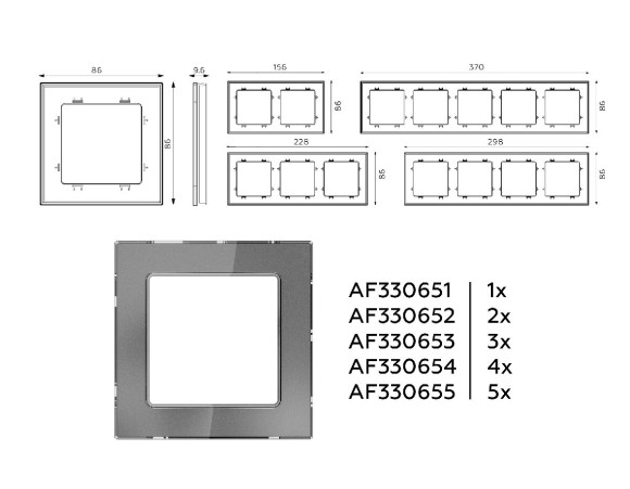 Рамка одноместная Ambrella Volt Platos AF330651