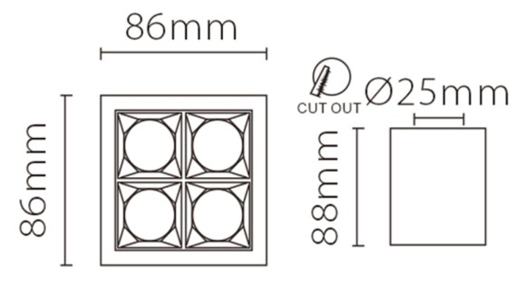 Накладной светильник Fiberli XC002-4T 12120202