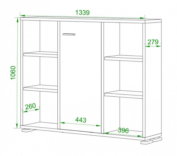 Тумба комбинированная Домино нельсон ПУ-60-2 MER_PU-60-2_NBE