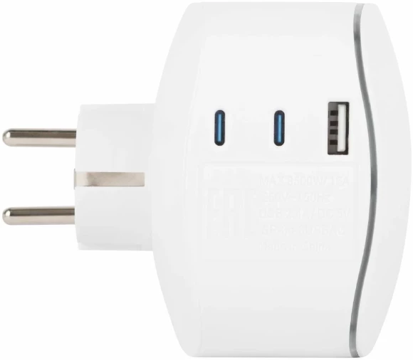 Разветвитель электрический ЭРА SP-3e-3USBAC-W на 3 розетки + 3 USB A+C с заземлением со шторками 16А белый Б0069081