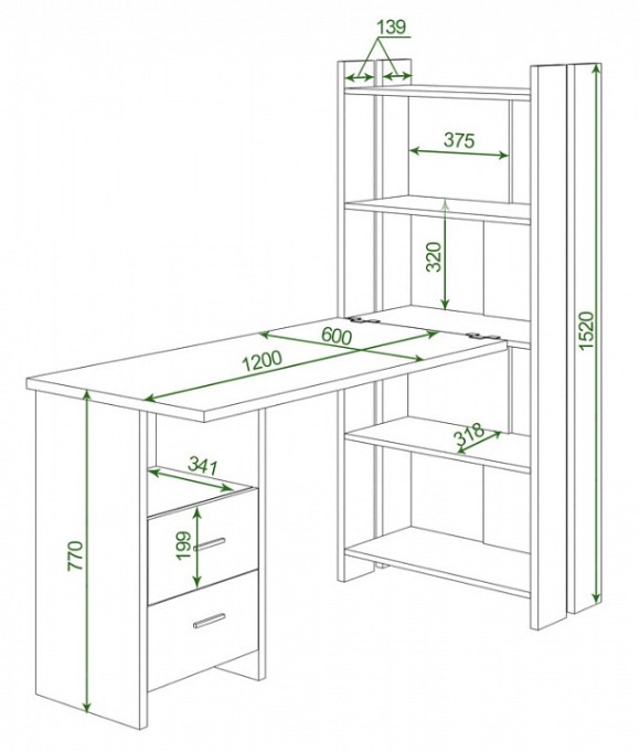 Стол компьютерный Домино Lite СТЛ-ОВ+С120Р MER_STL-OV-S120RPryam_BE