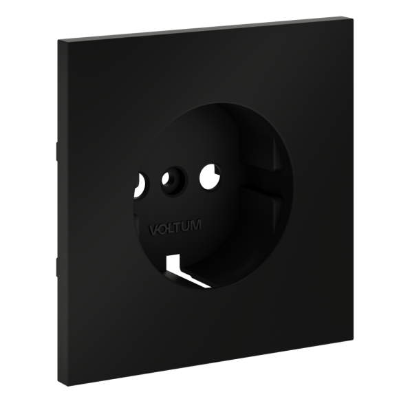 Накладка для розетки с заземлением Voltum S70 (черный матовый) VLS000608