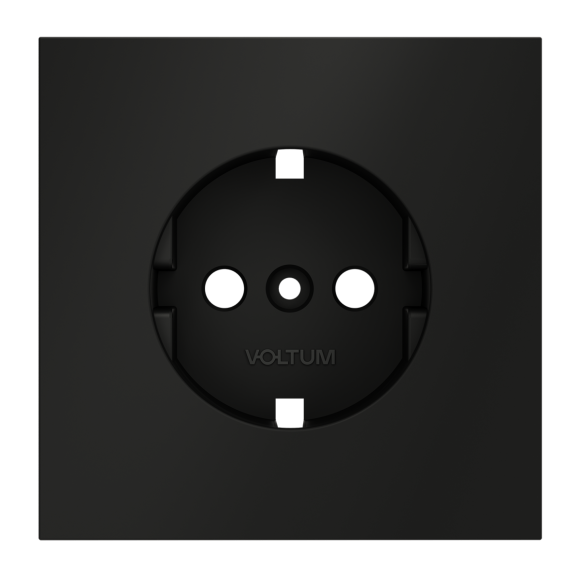 Накладка для розетки с заземлением Voltum S70 (черный матовый) VLS000608