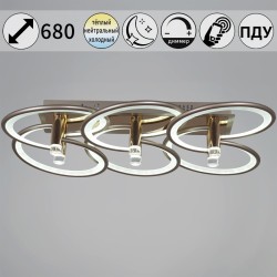 Потолочная светодиодная люстра с пультом управления Reluce 09253-0.3-6S Champaign silver