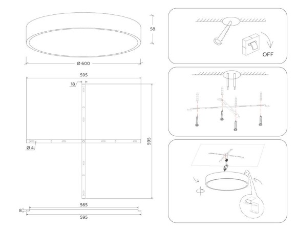 Потолочный светильник Ambrella Light Air Alum FV5536