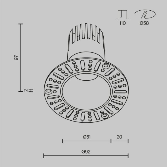 Встраиваемый светильник Maytoni Technical Dip DL120-10W-3K-TRS-W