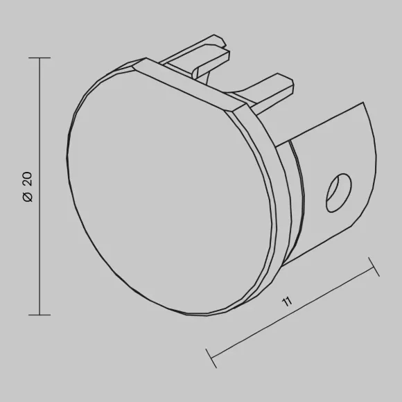Заглушка для подвесного круглого шинопровода (2 шт.) Maytoni Levity TRA184EC-R-11B, Алюминий Заглушка для подвесного круглого шинопровода (2 шт.) Maytoni Levity TRA184EC-R-11B, Алюминий
