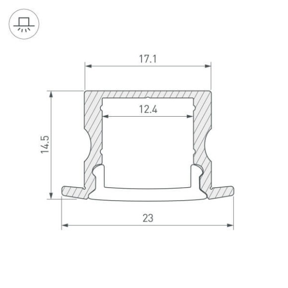 Алюминиевый профиль Arlight ARH-Line-2315-F-2000 Anod 036327