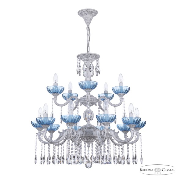 Подвесная люстра Bohemia Ivele Crystal AL78101/10+5/250/2D A WMN P Aquamarine/M-1H