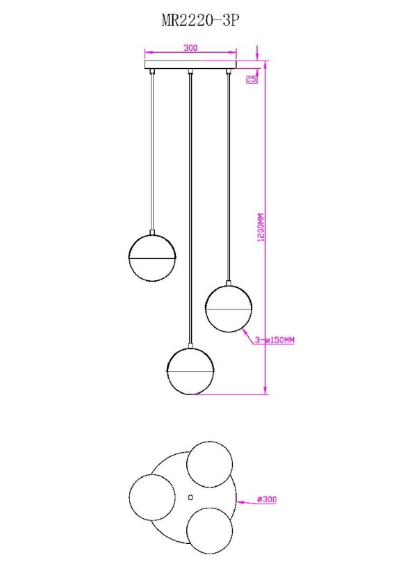 Подвесная люстра Myfar Loreen MR2220-3P