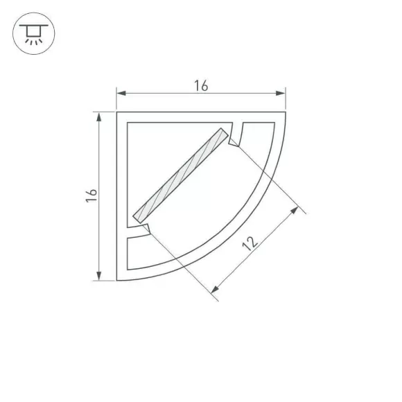 Профиль Arlight WPH-KANT-H16-2000 OPAL 023166 Профиль Arlight WPH-KANT-H16-2000 OPAL 023166