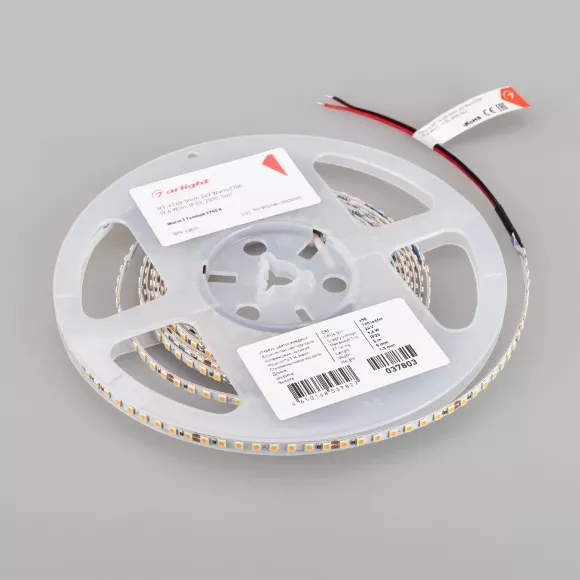 Светодиодная лента Arlight RT-A160-5mm 24V Warm2700 (9.6 W/m, IP20, 2835, 5m) 037803 Светодиодная лента Arlight RT-A160-5mm 24V Warm2700 (9.6 W/m, IP20, 2835, 5m) 037803
