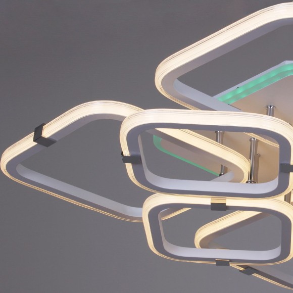 Потолочная светодиодная люстра с пультом управления Reluce 06321-3.3-4+4A WH+CR (RGB)