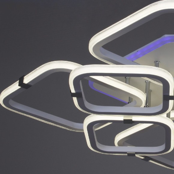 Потолочная светодиодная люстра с пультом управления Reluce 06321-3.3-4+4A WH+CR (RGB)