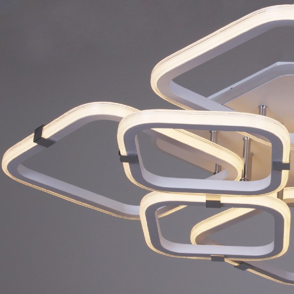 Потолочная светодиодная люстра с пультом управления Reluce 06321-3.3-4+4A WH+CR (RGB)