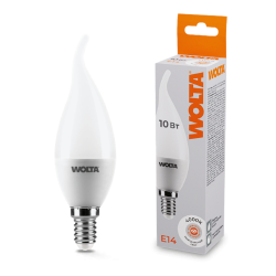 Светодиодная лампа WOLTA 10Вт 4000K E14 свеча на ветру матовая 25SCD10E14
