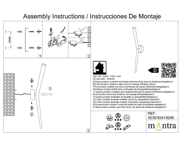 Настенный светильник Mantra Boomerang 9236